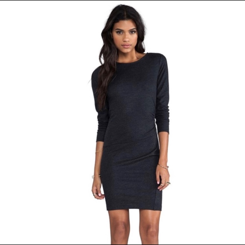 Theory Charcoal Grey Jinsel Dress Long Sleeves Size 0